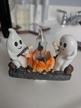 Ghost Campfire LED Figurine - White Orange Accent by
